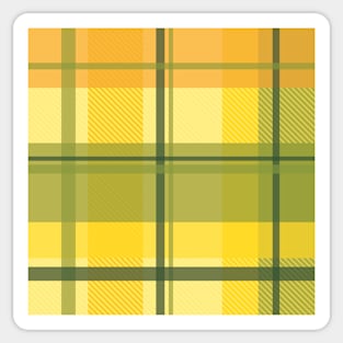 early summer plaid in happy yellow, orange and juicy green seamless pattern Sticker